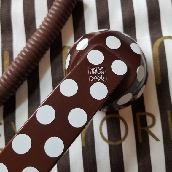 ❗Henri Bendel Brown and White Polka Dot Handset Phone❗ - Picture 2 of 5